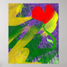 Blumen-Garten am Twilight abstrakten Druck Posterdruck