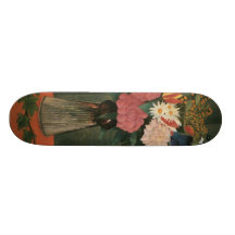 Blumen Henri Rousseaus in einem Vase (1909) Personalisierte Skateboards