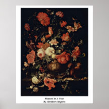 Blumen in einem Vase durch AbrahamMignon Poster