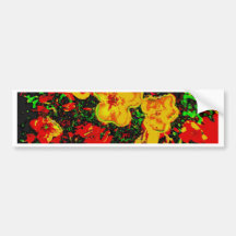 Blumen in Rot und Orange Autoaufkleber