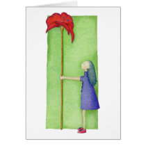 Blumen-Mädchen-Weiß-Karte karten