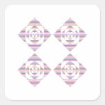 Blumen mit Pastellstreifen. Rosa, weiß Sticker