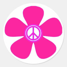Blumen-Power-Friedenszeichen Aufkleber
