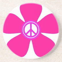 Blumen-Power-Friedenszeichen Bierdeckel