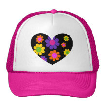 Blumen-Power-Herz Baseballmütze