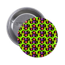 Blumen-Power-Herzen Button