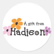 Blumen-Power - Madison Runde Aufkleber