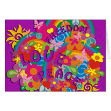 Blumen-Power-Regenbogen Grußkarten