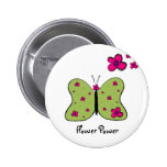 Blumen-Power-Schmetterlings-T-Shirt Anstecknadelbutton