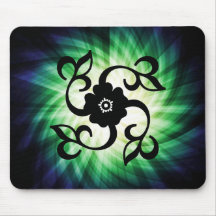 Blumen-u. Rebe-Silhouette; Cool Mauspad