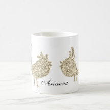 Blumen- und Vogel-künstlerischer Collagen-Becher Tee Tassen