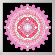 Blumenblatt-Lotus-Mandala des Rosa-tausend Plakatdrucke