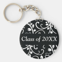 Blumenstrudel-personalisierte Klasse von Keychain Schlüsselband
