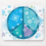 Blumige Friedenszeichen-Mausunterlage Mousepads
