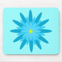 Blüten-Türkis Mousepads