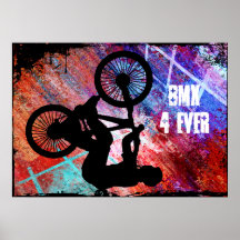 BMX auf rostigem Schmutz Poster