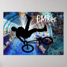 BMX in einem Schmutz-Tunnel Posterdruck