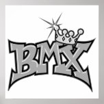 BMX Königtext-Entwurf Grayscale Plakatdrucke
