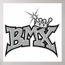 BMX Königtext-Entwurf Grayscale Plakatdrucke