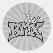 BMX Königtext-Entwurf Grayscale Runde Aufkleber