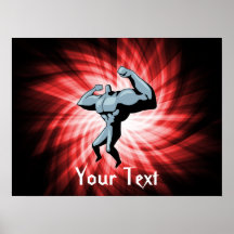 Bodybuilder; rot posterdruck