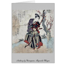 Bogenschießen durch Yanagawa, Shigenobu Ukiyoe Grußkarte