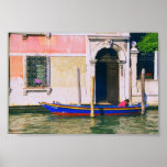 Boot auf dem Druck-Plakat Canal Grande-Venedigs It