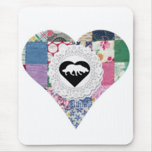 Border-Collie Mousepad~Vintage Herz