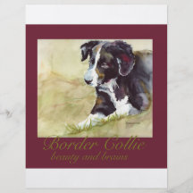 Border-Collie-Schönheit und Gehirne Bedruckte Flyer