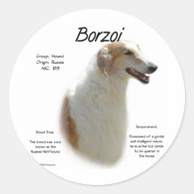 Borzoi-Geschichtsentwurf Stickers