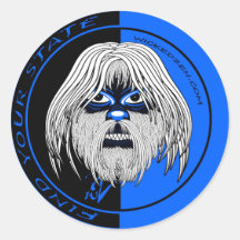 Böser Yeti Runder Sticker