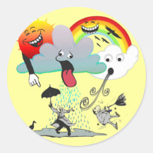 Boshaftes Wetter Runder Sticker