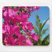 Bouganvilla-und Palme Mousepad