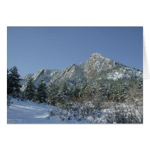 Boulder Flatirons im Schnee Grußkarte