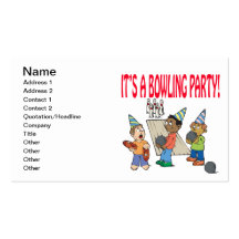 Bowlings-Party Visitenkartenvorlage