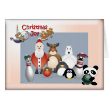 Bowlings-Weihnachtsfreude Grußkarten