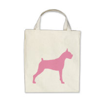 Boxer-HundeSilhouette (Rosa) Einkaufstasche