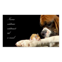 Boxer mit Hamster-Visitenkarte