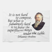 Brahms auf dem Verfassen Küchenhandtuch