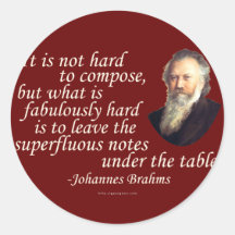 Brahms auf dem Verfassen Stickers