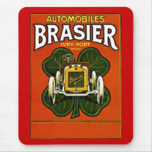 Brasier-Automobil-Vintage französische Anzeige Mousepad