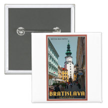 Bratislava- - Michael-Turm Anstecknadelbuttons