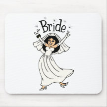 Braut (schwarzes Haar) Mousepad