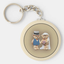Braut-u. Bräutigam-Teddybären Schlüsselbänder