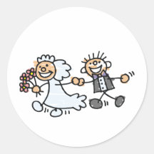 Braut-und Bräutigam-Hochzeit Elope Entlaufen Runde Aufkleber