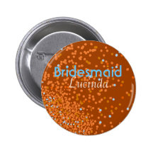 Brautjungfer blauer Confettibronzeknopf Anstecknadel