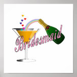 Brautjungfern-Champagne-Toast Plakat