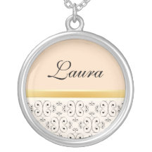 Brautjungfern-Geschenk-Pfirsiche und Creme Personalisierte Halskette