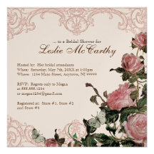Brautparty laden - Vintage die Blumengitter-Rose e Individuelle Einladungskarten
