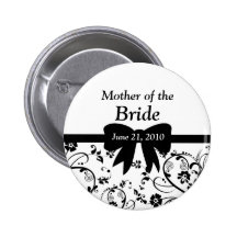 BrautWirbels-Brautparty-Schwarzes Anstecknadelbuttons